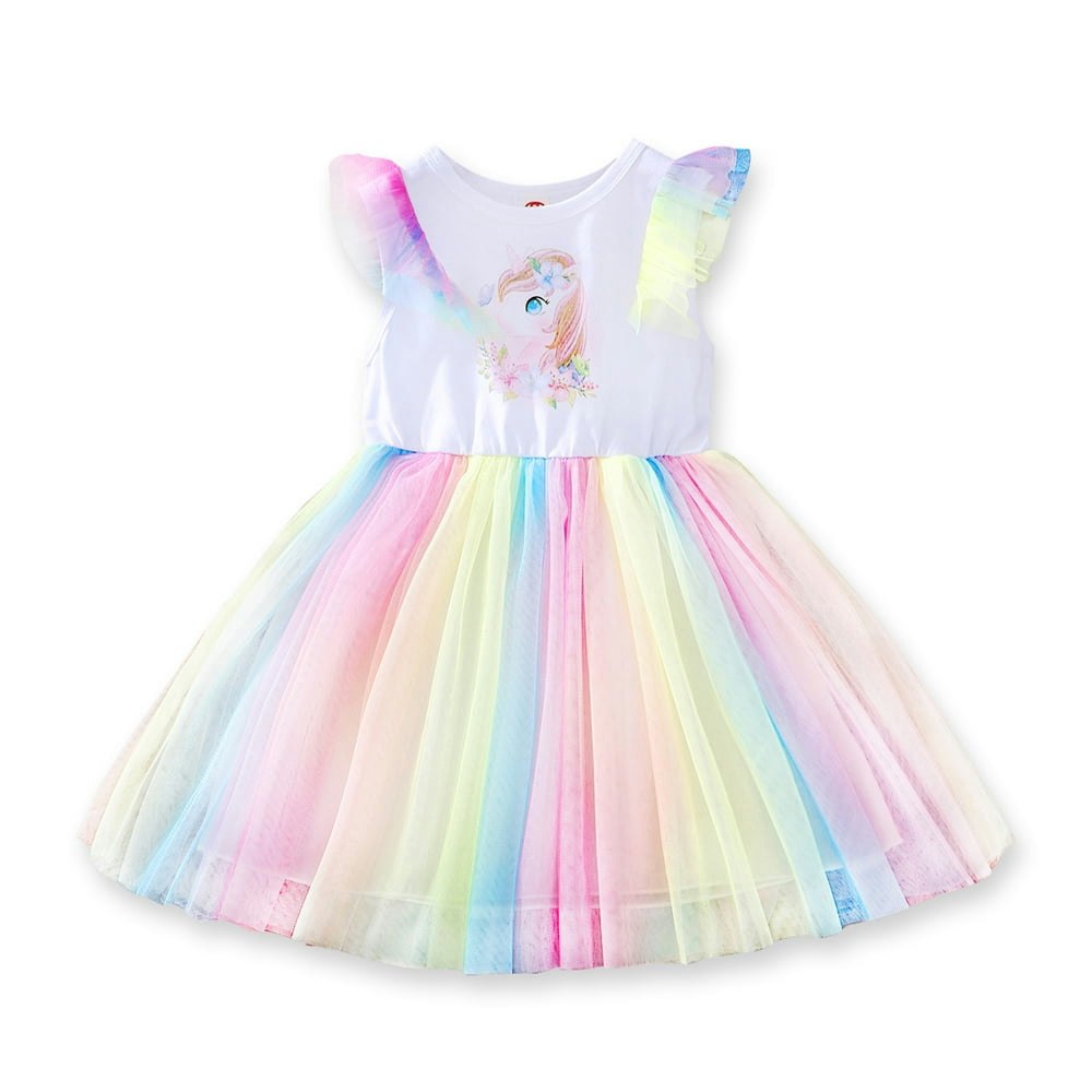 Baby Girl Unicorn Rainbow Tutu Dress: $9.89