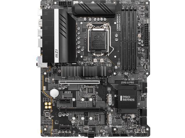 MSI Z590-A PRO LGA 1200 ATX Motherboard: $175.45 MSI Z590-A PRO LGA 1200 ATX Motherboard: $175.45