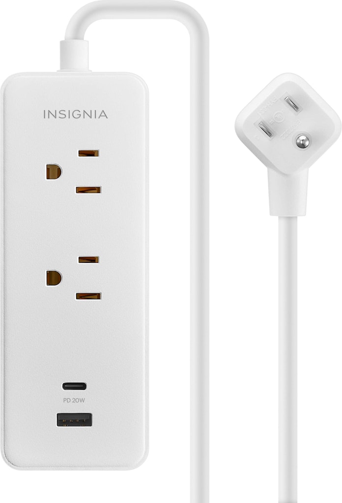 Insignia 4-Foot 2-Outlet Power Strip with USB-C and USB Ports: $14.99 Insignia 4-Foot 2-Outlet Power Strip with USB-C and USB Ports: $14.99