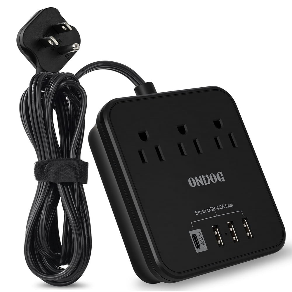 Ondog 3-Outlet 4-Port USB Power Strip with 6-Foot Cord: $9.98 Ondog 3-Outlet 4-Port USB Power Strip with 6-Foot Cord: $9.98
