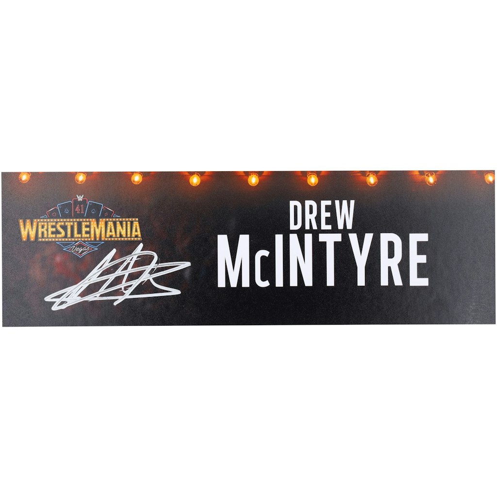Drew McIntyre Autographed WrestleMania 41 Event-Used Nameplate: $299.99