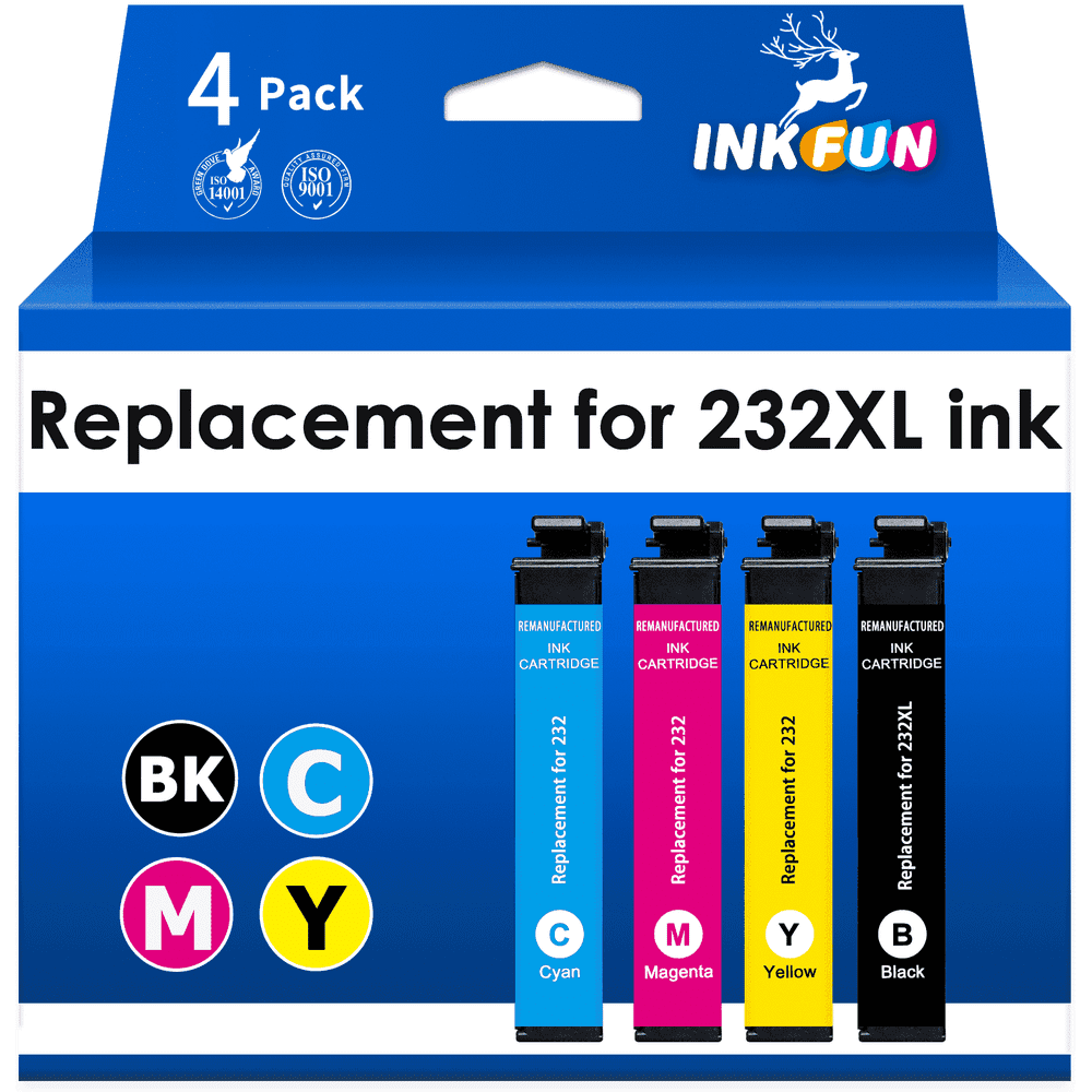 Inkfun 232XL Ink Cartridge Replacement 4-Pack: $18.58