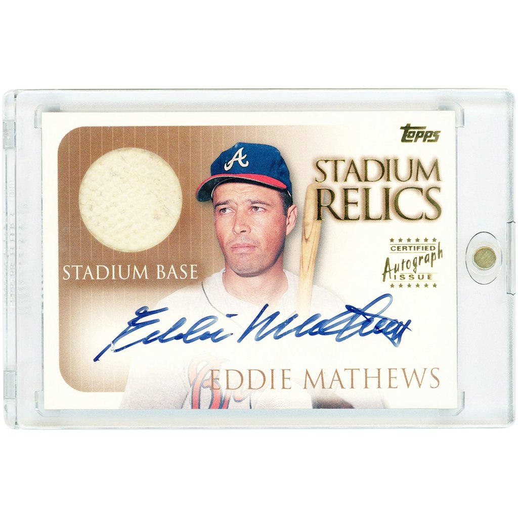 Eddie Mathews Atlanta Braves Autographed 2000 Topps Stadium Relics Game-Used Base Card: $279.99