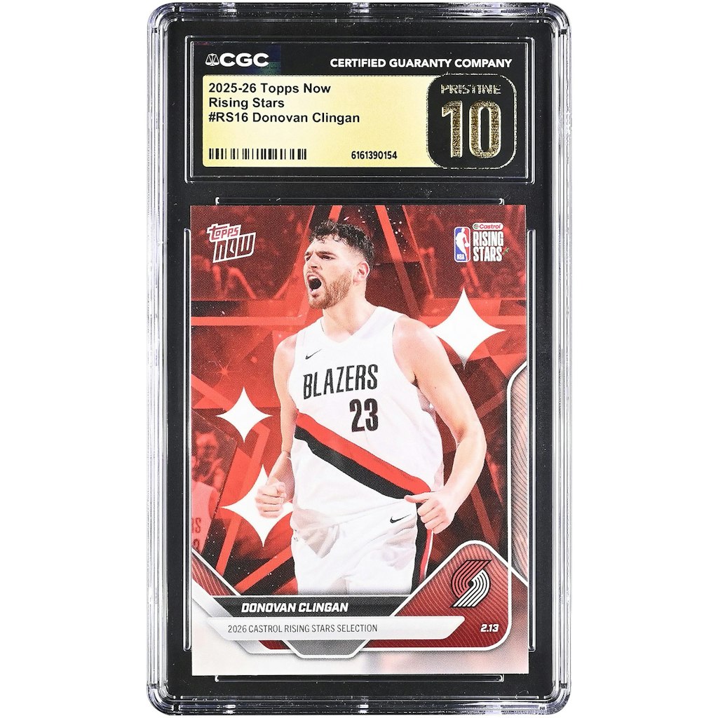 Donovan Clingan 2025-26 Topps Now Rising Stars #RS16 CGC 10 Trading Card: $99.99 Donovan Clingan 2025-26 Topps Now Rising Stars #RS16 CGC 10 Trading Card: $99.99