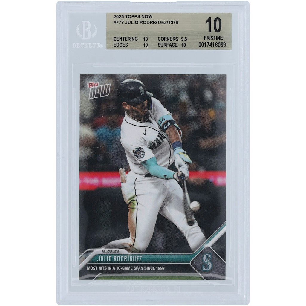 Julio Rodriguez 2023 Topps Now Seattle Mariners #777 BGS 10 Authenticated Card: $69.99 Julio Rodriguez 2023 Topps Now Seattle Mariners #777 BGS 10 Authenticated Card: $69.99