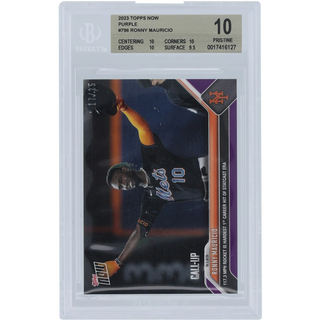 Ronny Mauricio 2023 Topps Now New York Mets Call-Up Hit Purple Card BGS 10: $99.99