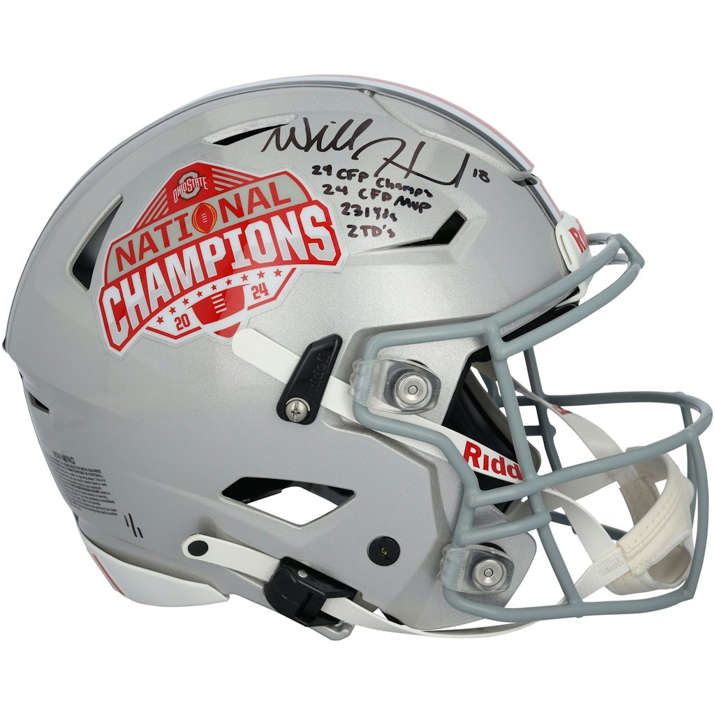 Will Howard Autographed 2024 National Champions Riddell Speed Flex Authentic Helmet: $2,999.99