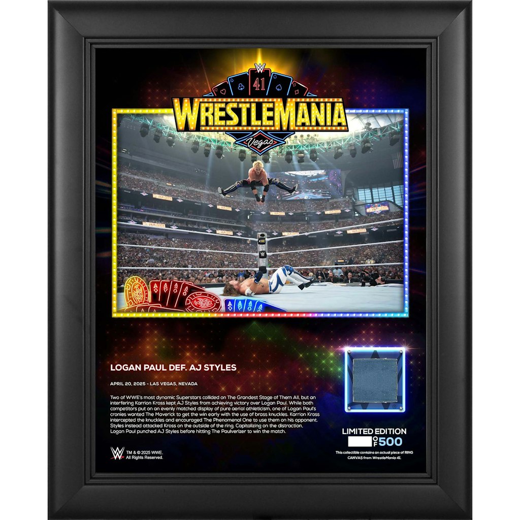 Logan Paul WrestleMania 41 Night 2 Collage with Match-Used Canvas: $69.99