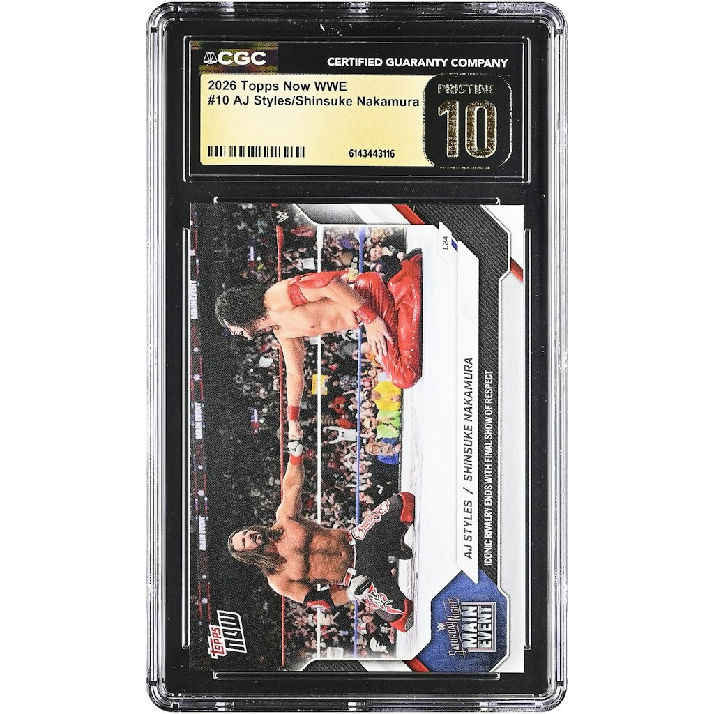 AJ Styles & Shinsuke Nakamura 2026 Topps Now WWE Iconic Rivalry CGC 10 Card: $99.99 AJ Styles & Shinsuke Nakamura 2026 Topps Now WWE Iconic Rivalry CGC 10 Card: $99.99