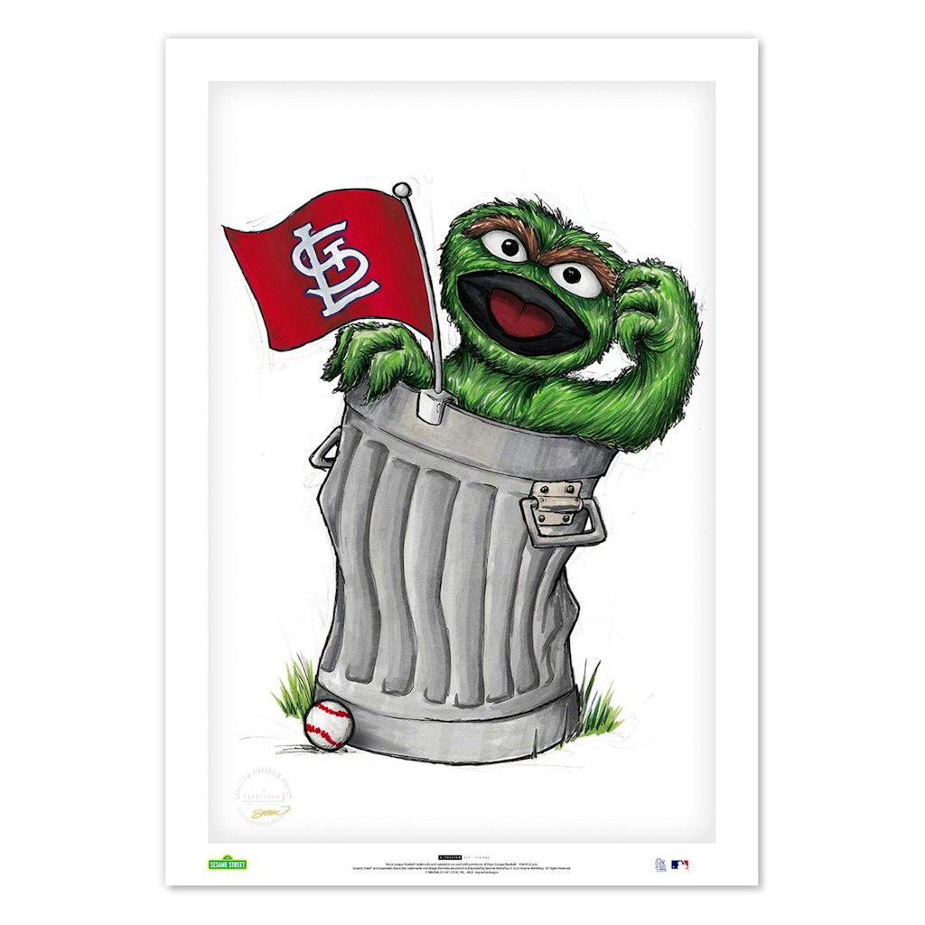 Oscar the Grouch St. Louis Cardinals 14" x 20" Fine Art Print: $79.99 Oscar the Grouch St. Louis Cardinals 14" x 20" Fine Art Print: $79.99