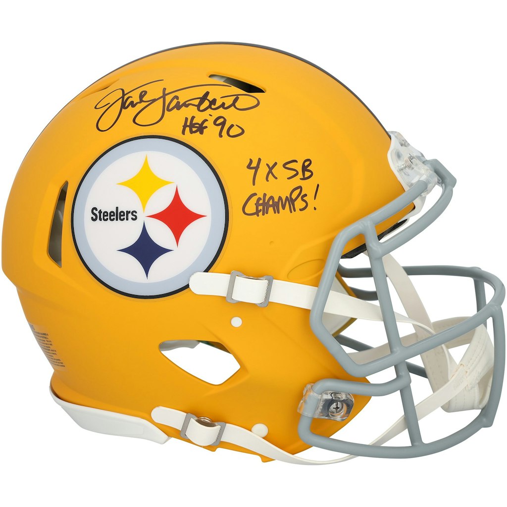 Jack Lambert Autographed Pittsburgh Steelers Riddell Speed Authentic Helmet: $899.99 Jack Lambert Autographed Pittsburgh Steelers Riddell Speed Authentic Helmet: $899.99