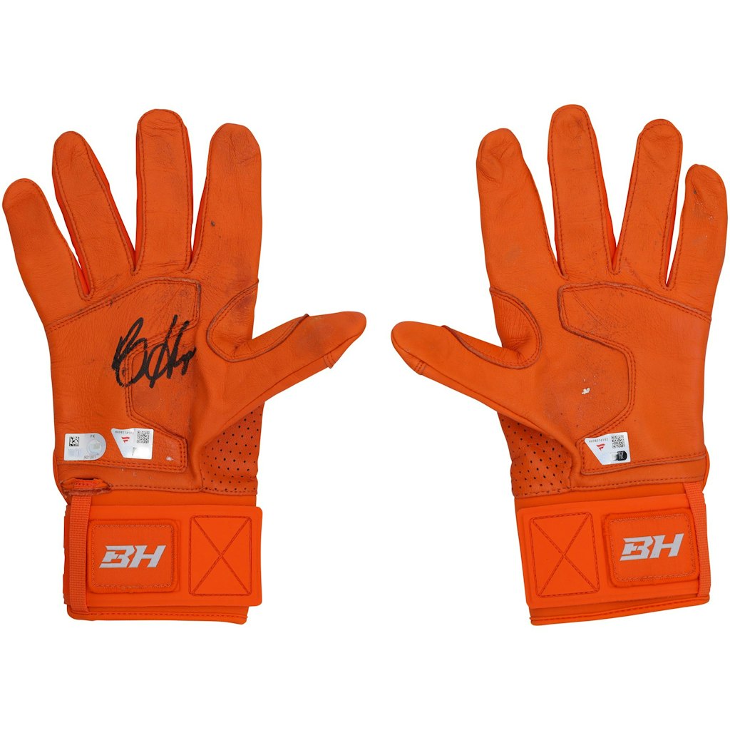 Bryce Harper Autographed Game-Used Philadelphia Phillies Batting Gloves: $1,499.99 Bryce Harper Autographed Game-Used Philadelphia Phillies Batting Gloves: $1,499.99