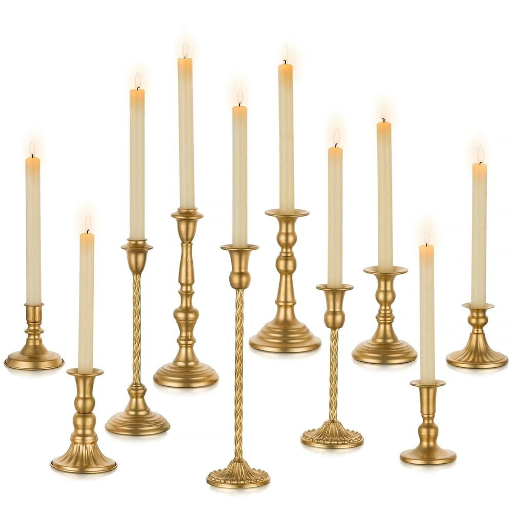 Nuptio Gold Taper Candlestick Holders 10-Pack: $46.99 Nuptio Gold Taper Candlestick Holders 10-Pack: $46.99