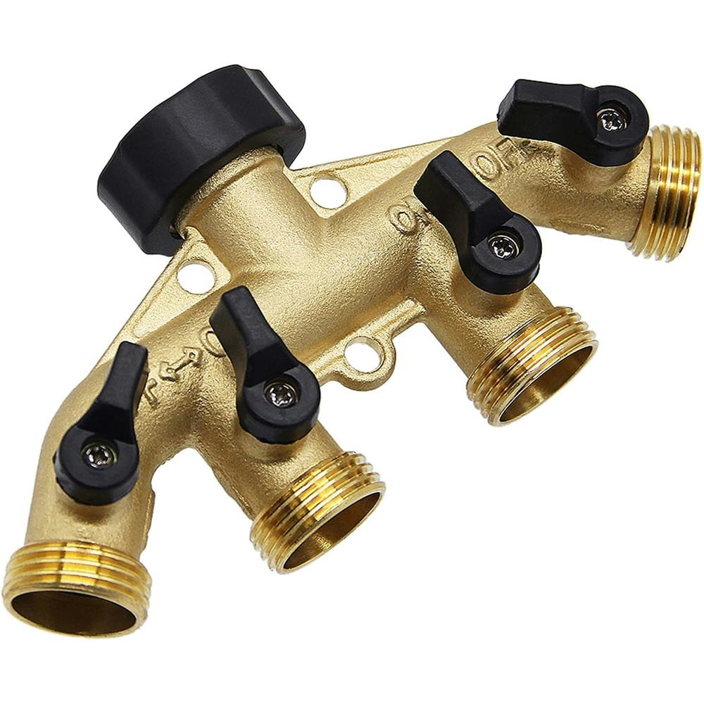 Aedavey 4-Way Brass Garden Hose Splitter: $17.89 Aedavey 4-Way Brass Garden Hose Splitter: $17.89