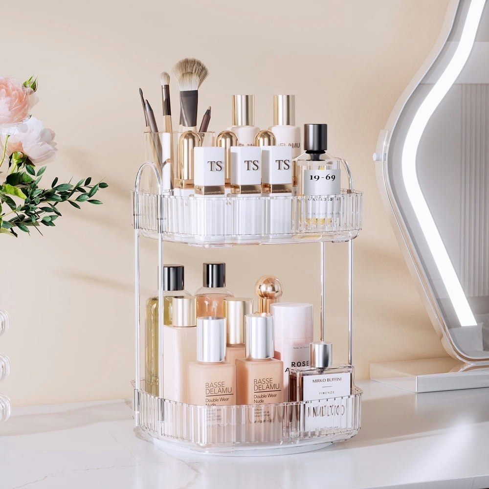 Delamu 2-Tier Rotating Makeup Organizer: $14.99