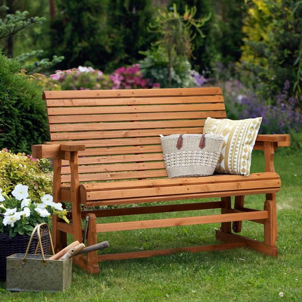 Zimtown 2-Person Wooden Patio Glider Bench: $143.86 Zimtown 2-Person Wooden Patio Glider Bench: $143.86