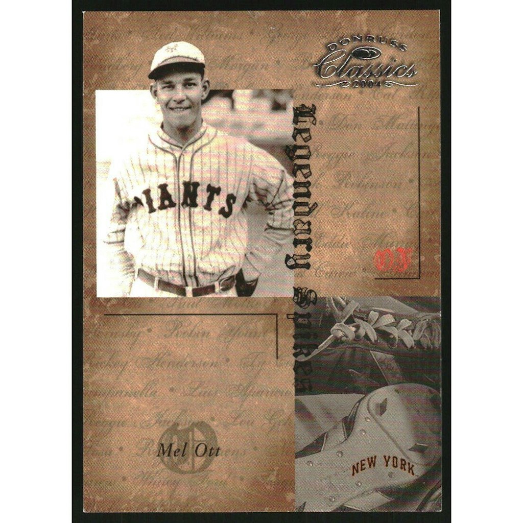 2004 Donruss Classics Legendary Spikes Mel Ott Baseball Card: $10 2004 Donruss Classics Legendary Spikes Mel Ott Baseball Card: $10
