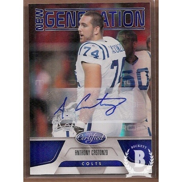 2011 Certified Anthony Castonzo Mirror Blue Signature Card 159/100: $10 2011 Certified Anthony Castonzo Mirror Blue Signature Card 159/100: $10