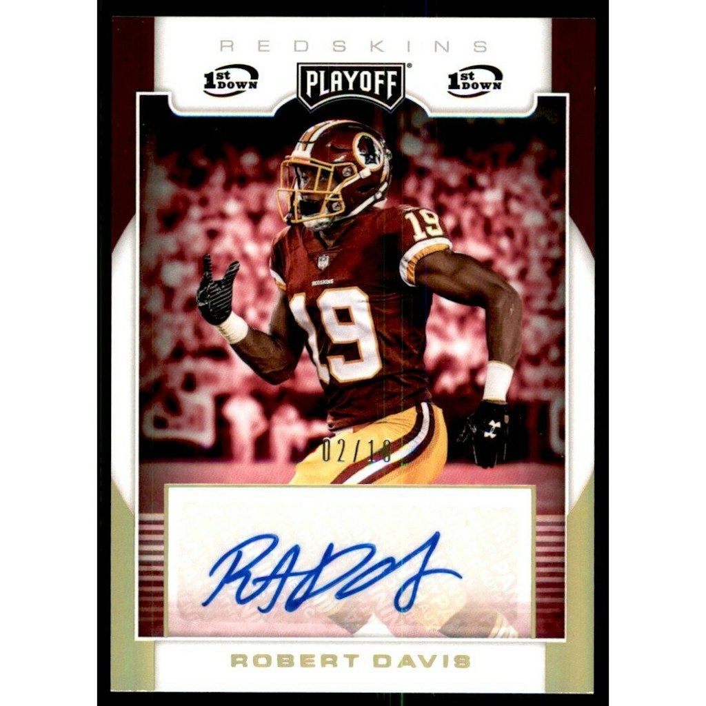 Robert Davis 2017 Playoff Rookie Signatures 1st Down Card: $10 Robert Davis 2017 Playoff Rookie Signatures 1st Down Card: $10