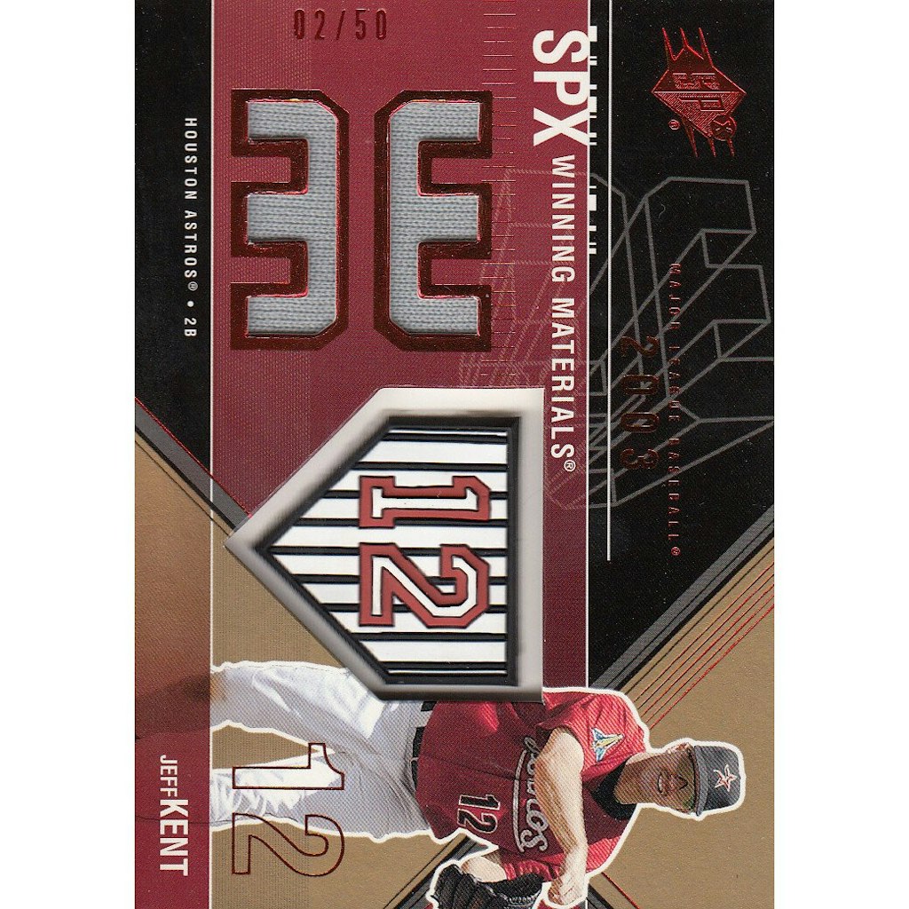 2003 SPx Jeff Kent Winning Materials Jersey Card: $20