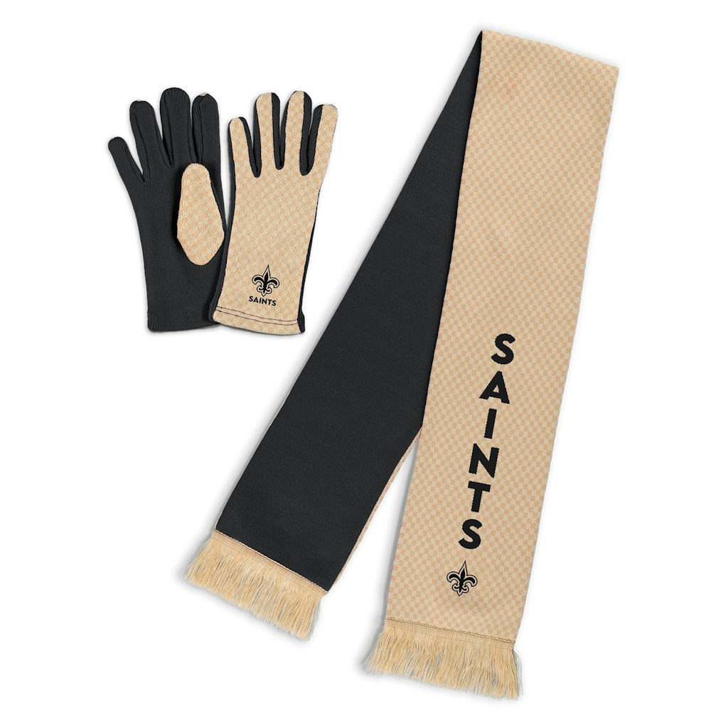 Women's New Orleans Saints Microcheck Scarf and Glove Set: $35.99