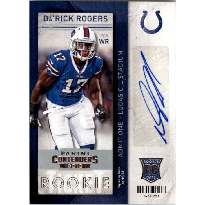 2013 Panini Contenders Da'Rick Rogers Rookie Autograph Card: $15