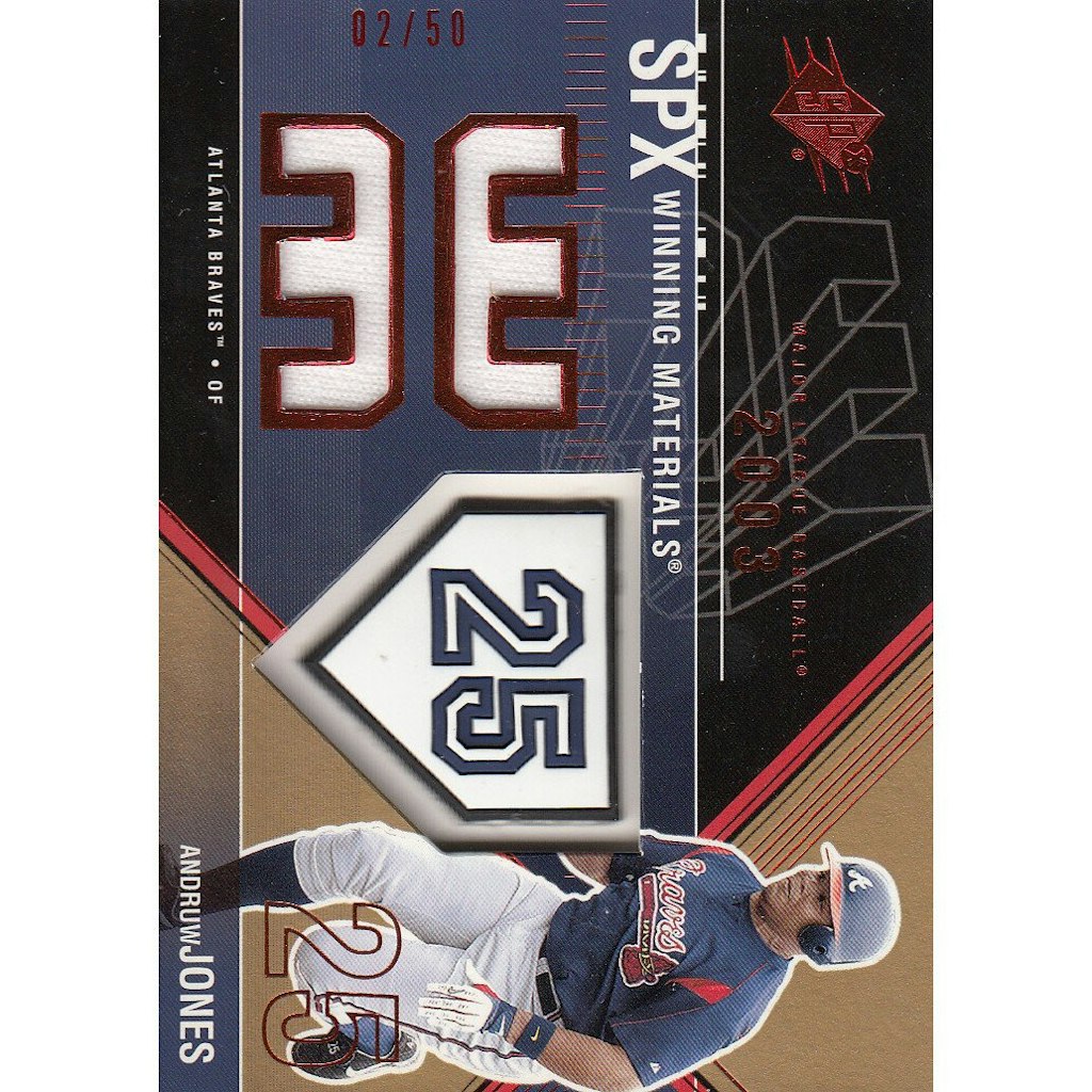 2003 SPx Andruw Jones Winning Materials Trading Card: $22 2003 SPx Andruw Jones Winning Materials Trading Card: $22