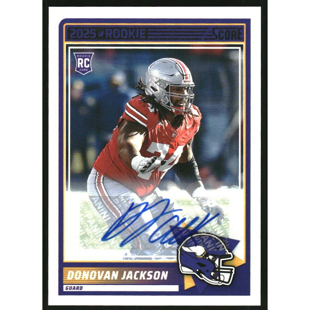 2025 Score Donovan Jackson Rookie Signature Card: $10 2025 Score Donovan Jackson Rookie Signature Card: $10
