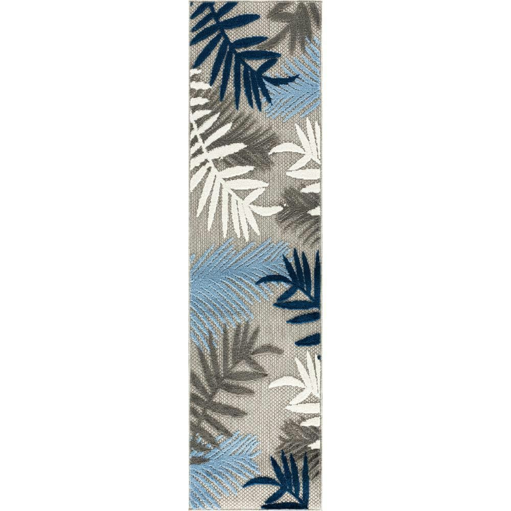 Evora Palm Frond Blue 2.58' x 6' Indoor/Outdoor Runner Rug: $42.73 Evora Palm Frond Blue 2.58' x 6' Indoor/Outdoor Runner Rug: $42.73