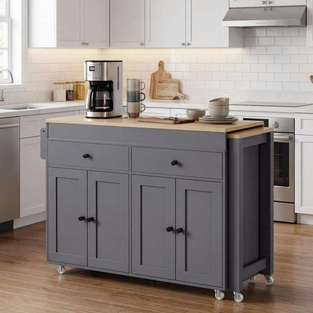 74-Inch Kitchen Island with Extendable Dining Table: $549.67 74-Inch Kitchen Island with Extendable Dining Table: $549.67