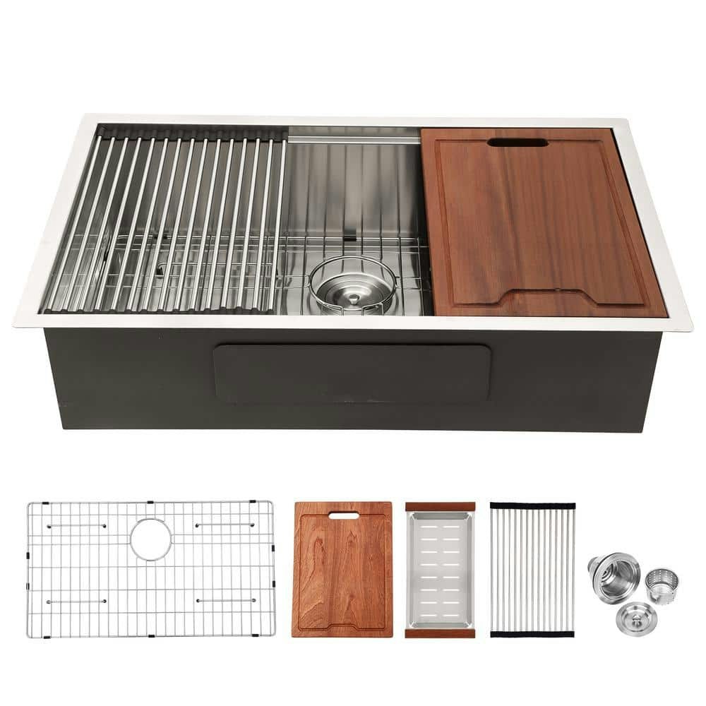 33-Inch Undermount Single Bowl Stainless Steel Kitchen Sink: $390.28 33-Inch Undermount Single Bowl Stainless Steel Kitchen Sink: $390.28