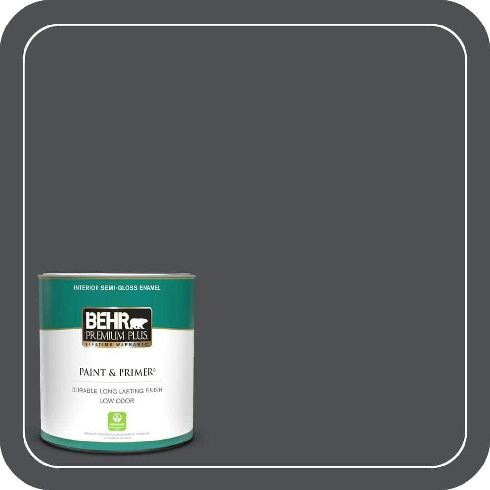 Behr Satin Black Interior Enamel Paint and Primer 1-Quart Can: $20.48 Behr Satin Black Interior Enamel Paint and Primer 1-Quart Can: $20.48