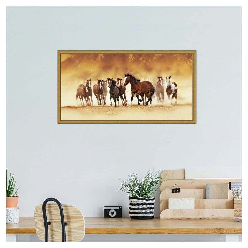 David Drost Running Wild Floater Frame Canvas Wall Art 27x14-inch: $84.99 David Drost Running Wild Floater Frame Canvas Wall Art 27x14-inch: $84.99