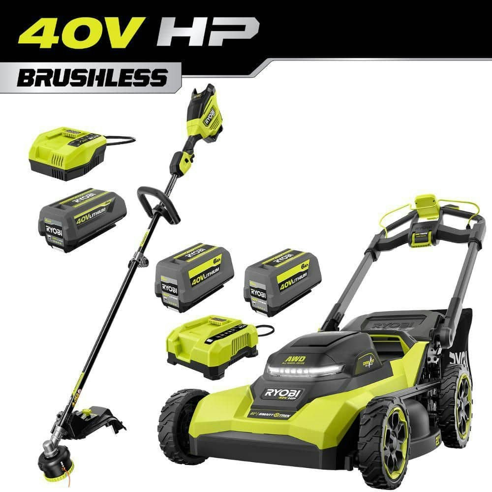 Ryobi 40V 21-inch Brushless Self-Propelled Mower and 17-inch String Trimmer Combo Kit: $1,078 Ryobi 40V 21-inch Brushless Self-Propelled Mower and 17-inch String Trimmer Combo Kit: $1,078