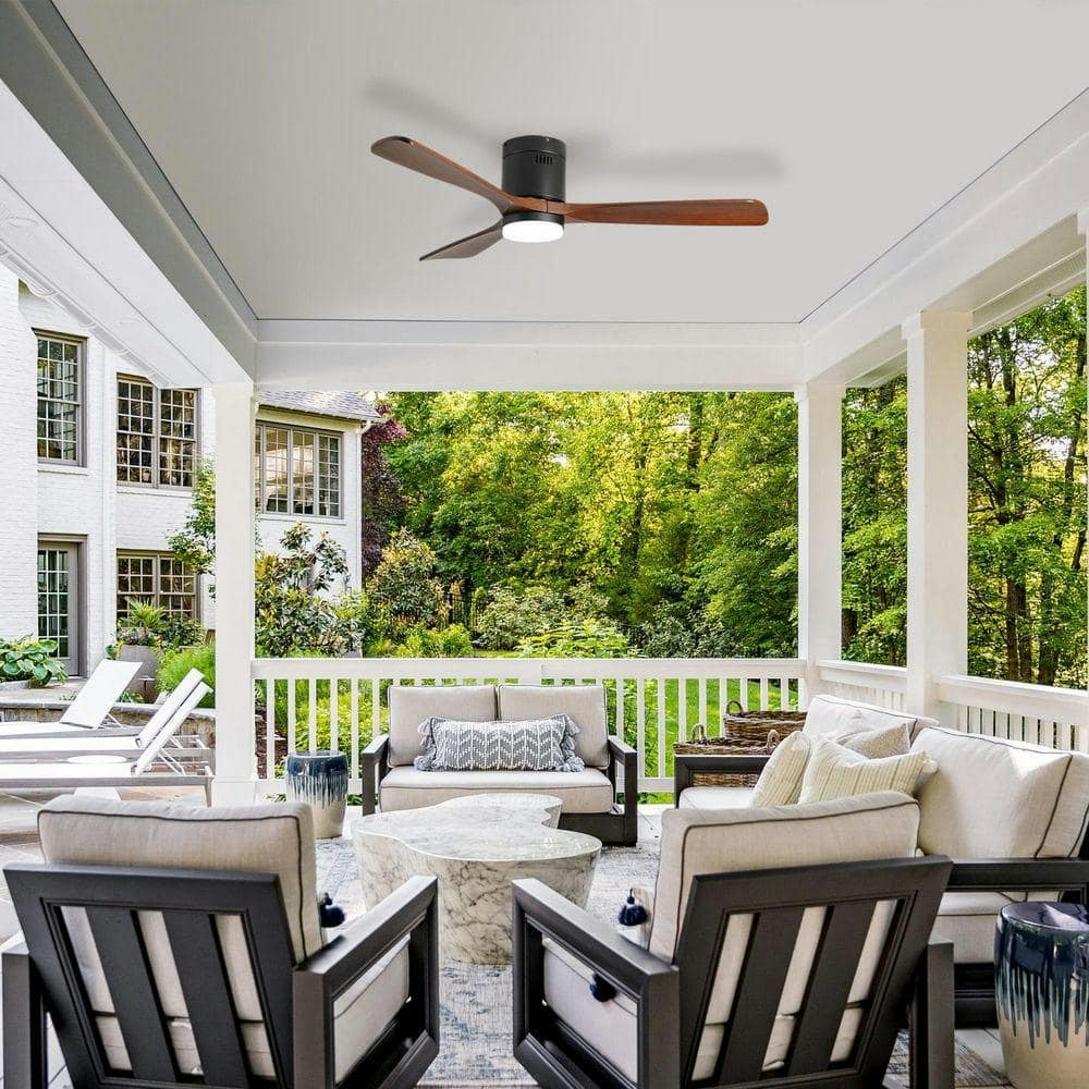 52-inch Nickel and Walnut Flush Mount LED Ceiling Fan: $156.73 52-inch Nickel and Walnut Flush Mount LED Ceiling Fan: $156.73