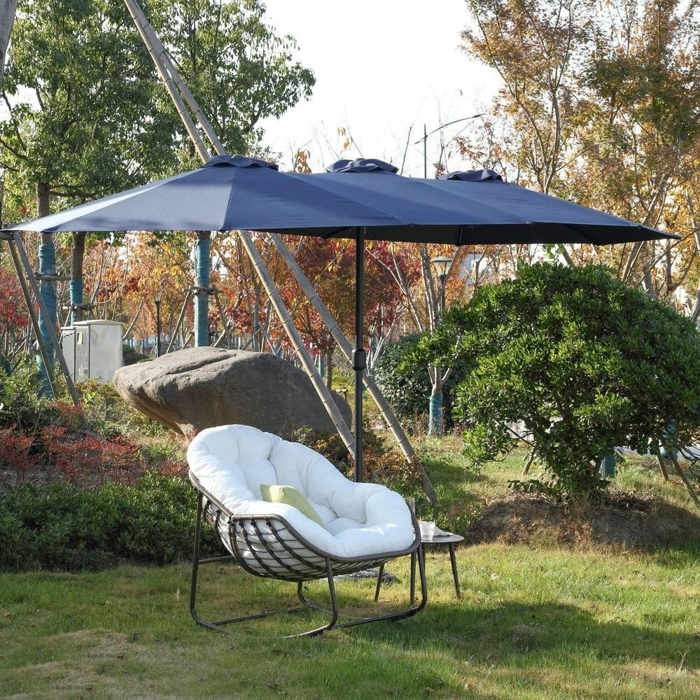 14.8-Foot Double-Sided Outdoor Patio Market Umbrella: $161