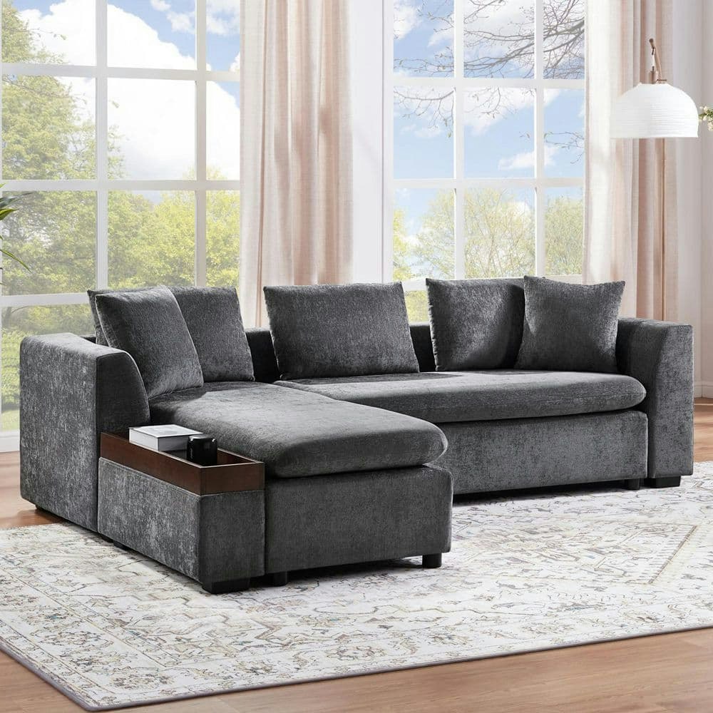 93.7-inch Chenille L-Shaped Sectional Sofa with Chaise and Storage: $671.25 93.7-inch Chenille L-Shaped Sectional Sofa with Chaise and Storage: $671.25