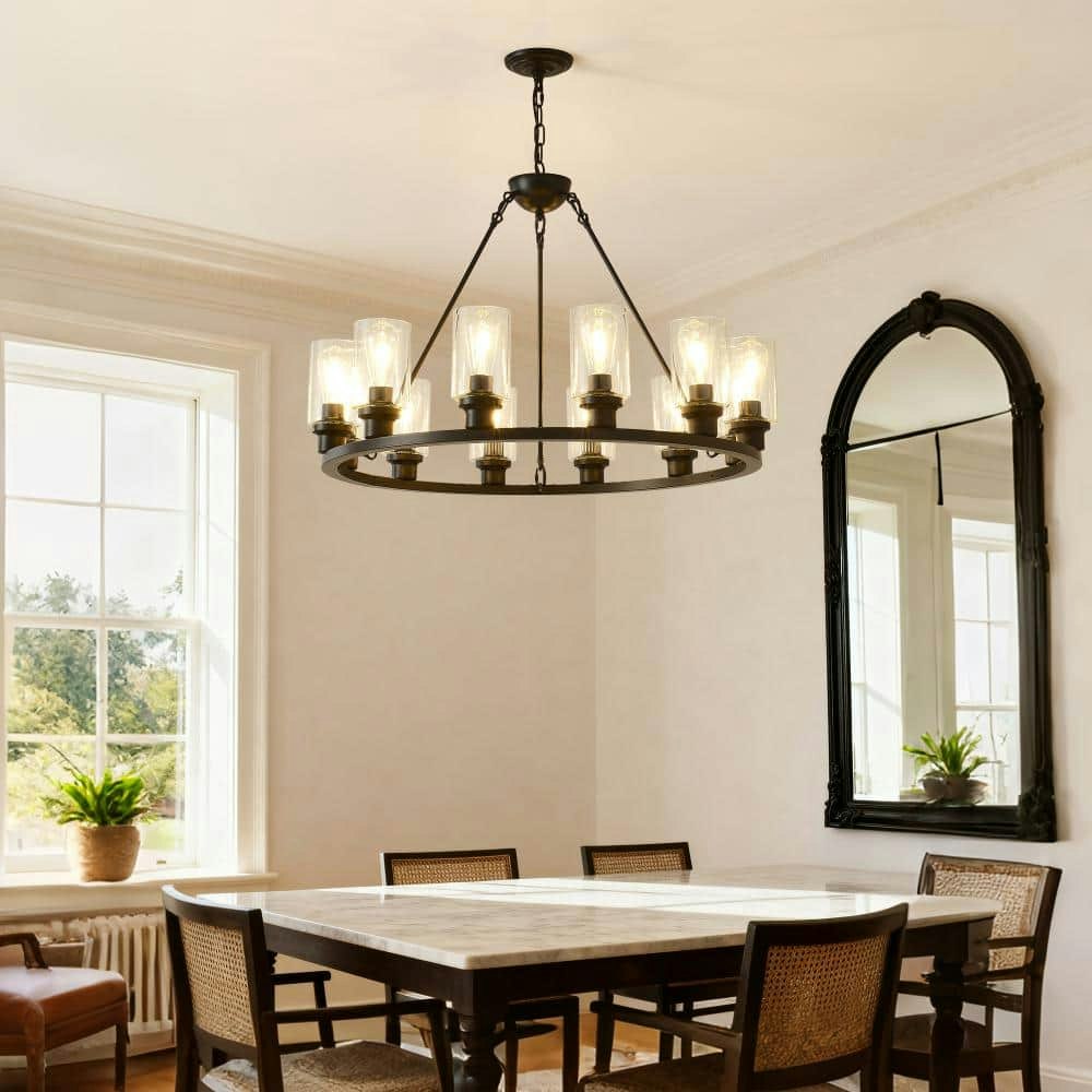 12-Light Wagon Wheel Chandelier: $304.30 12-Light Wagon Wheel Chandelier: $304.30