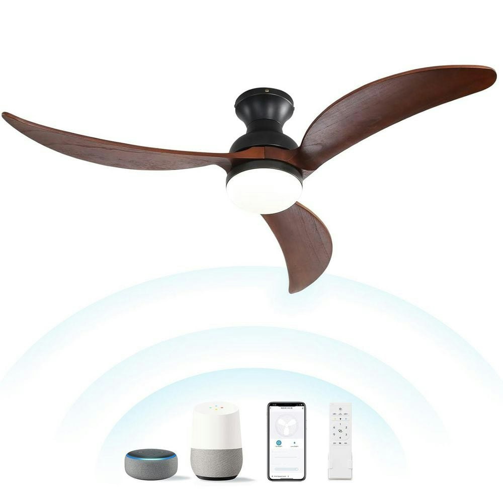52-Inch Smart Indoor Ceiling Fan with LED Light and Remote Control: $199.99