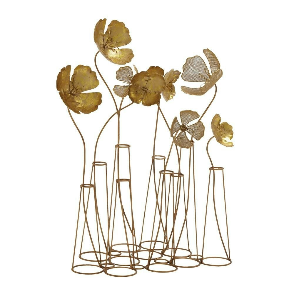 9" x 21" Gold Metal Floral Sculpture: $79.48 9" x 21" Gold Metal Floral Sculpture: $79.48