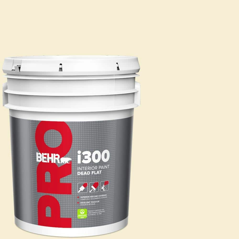Behr Premium Plus 5-Gallon Mist Yellow Flat Interior Paint: $105 Behr Premium Plus 5-Gallon Mist Yellow Flat Interior Paint: $105