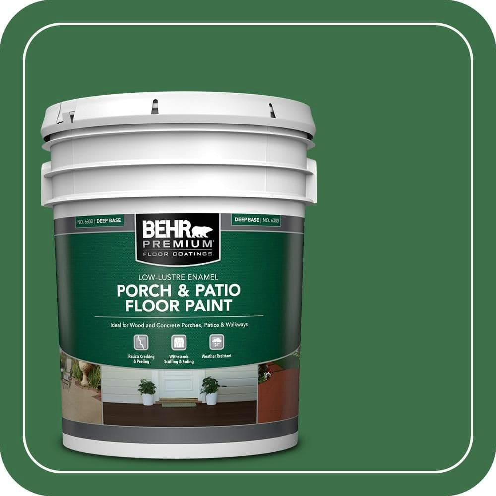 Behr Premium 5-Gallon Parsley Sprig Low-Lustre Enamel Porch and Patio Floor Paint: $178 Behr Premium 5-Gallon Parsley Sprig Low-Lustre Enamel Porch and Patio Floor Paint: $178