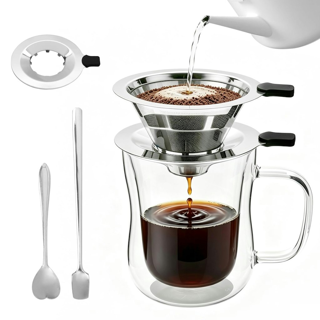 Pour Over 2-in-1 Coffee Maker w/ Glass Cup: $23