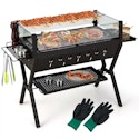 Costway Stainless Steel Charcoal Grill w/ Seasoning Racks & Shelf for $104 + free shipping