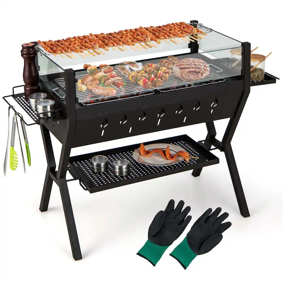 Costway Stainless Steel Charcoal Grill w/ Seasoning Racks & Shelf: $104 Costway Stainless Steel Charcoal Grill w/ Seasoning Racks & Shelf: $104