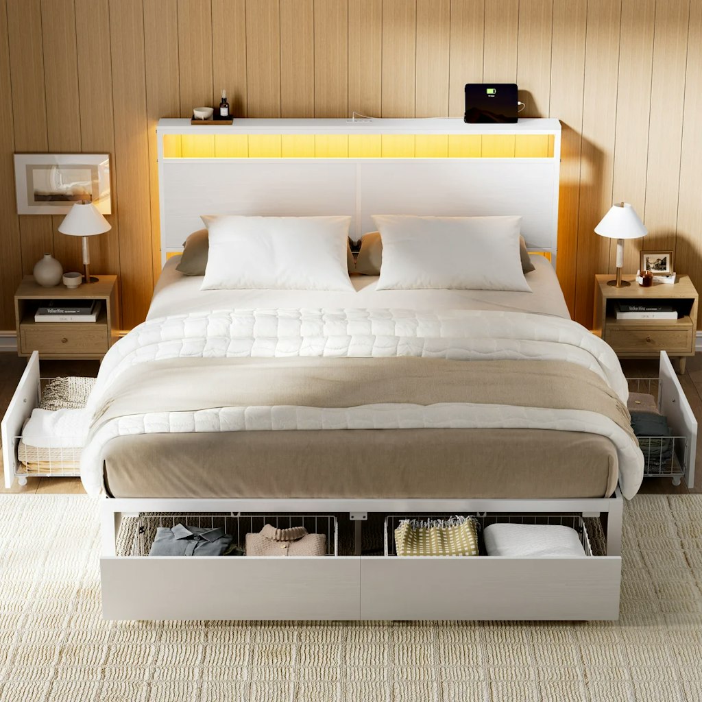 17 Stories Antioch Queen 4-Drawer Storage Bed: $218