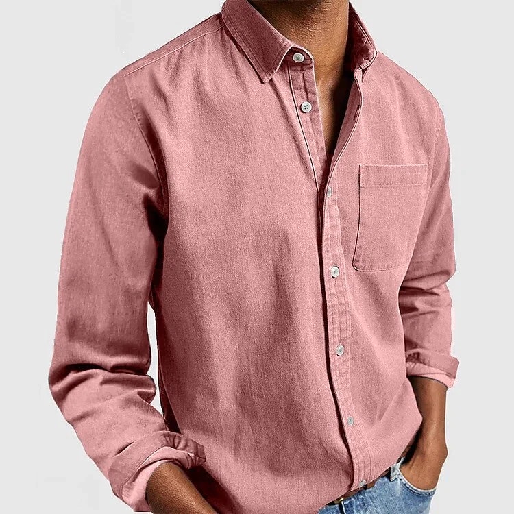 Men's Vintage Long Sleeve Button-Up Shirt: 2 for $12