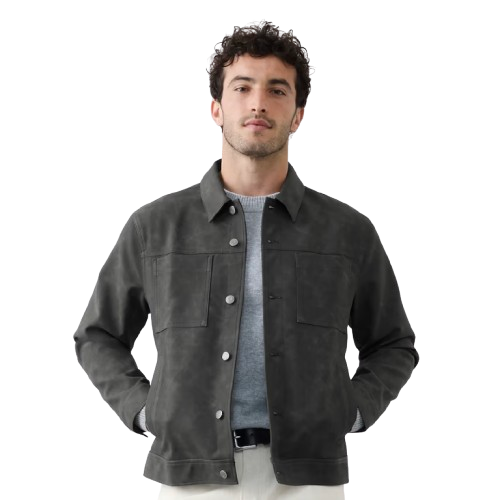Banana Republic Factory Men's Vegan Leather Trucker Jacket: $25