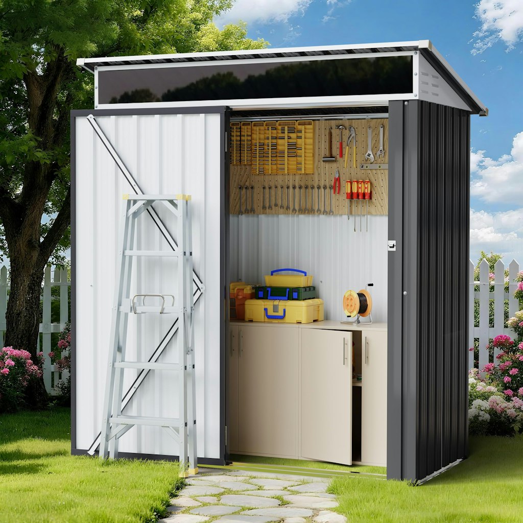 Shintenchi 5x3-Foot Lockable Outdoor Metal Storage Shed: $105