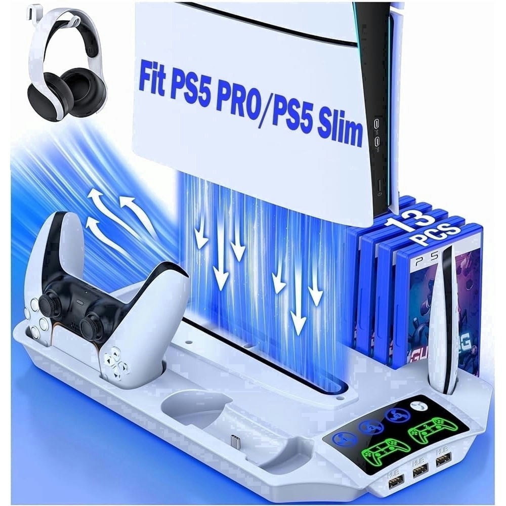 QQV PS5 Pro and Slim Cooling Station with Dual Controller Charging Dock: $25.64 QQV PS5 Pro and Slim Cooling Station with Dual Controller Charging Dock: $25.64
